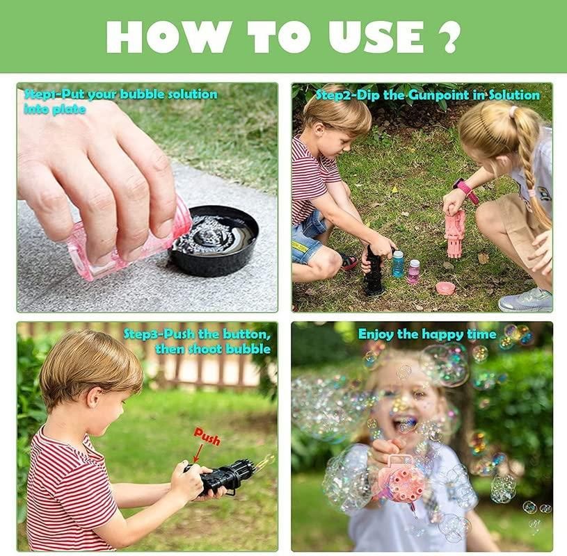 8 Hole Automatic Gatling Bubble Gun Blower