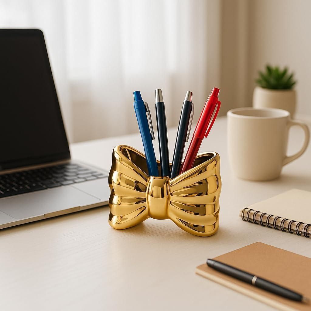 Bow Shaped Pen Stand Decor