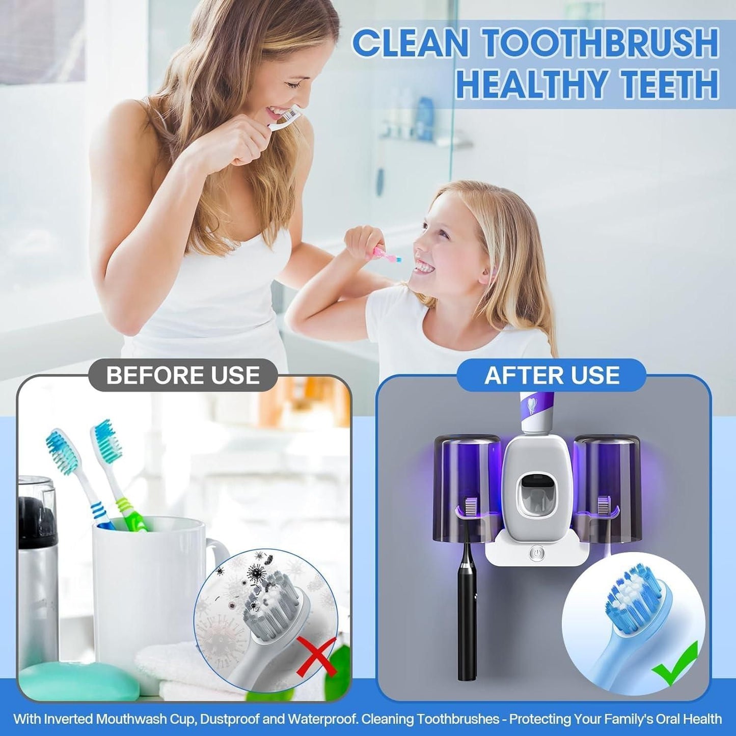 Wall Mounted Tooth Brush Holders Set