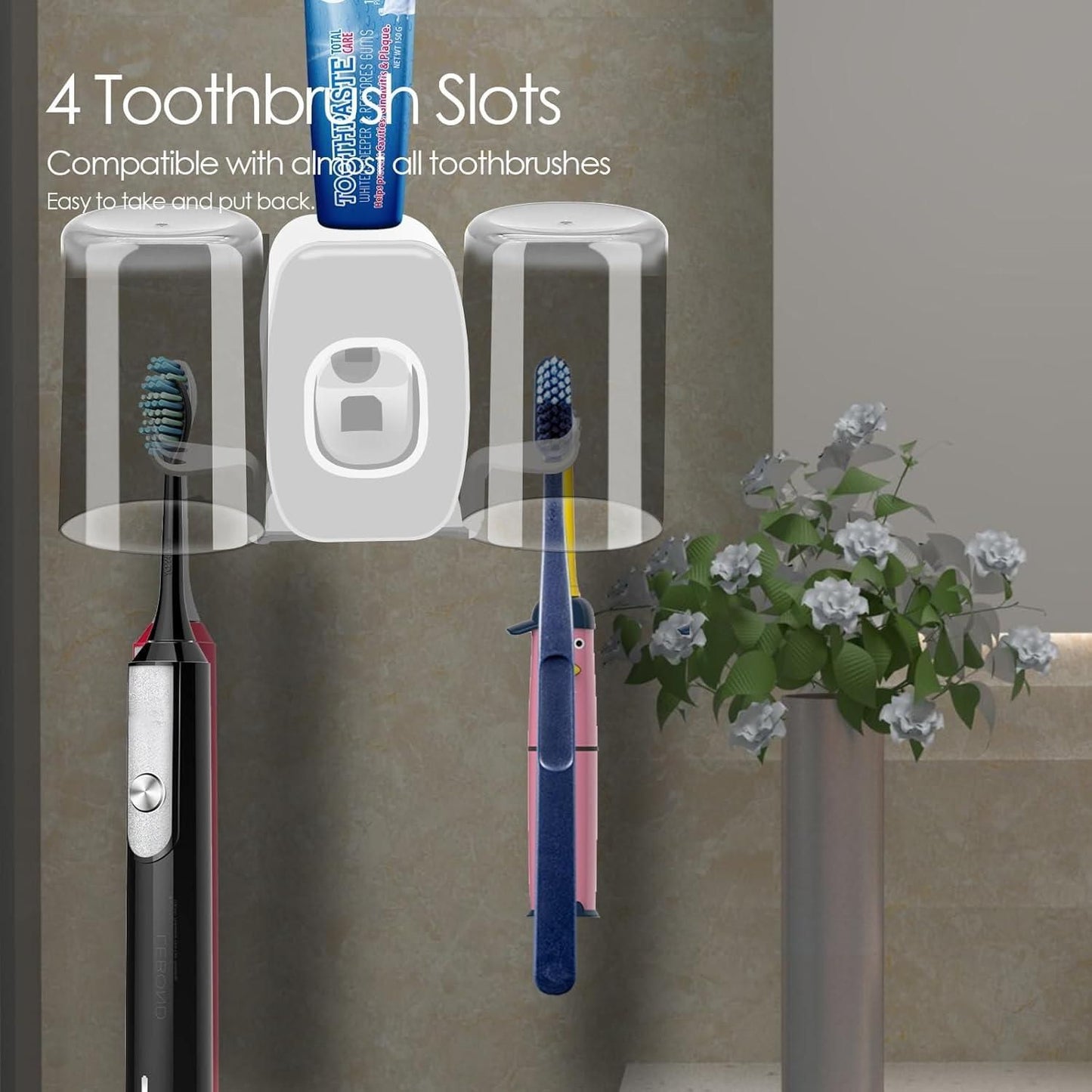 Wall Mounted Tooth Brush Holders Set