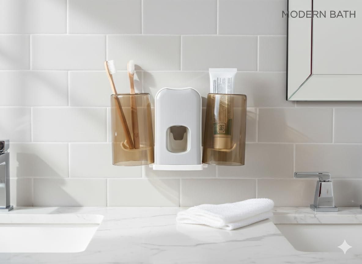Wall Mounted Tooth Brush Holders Set