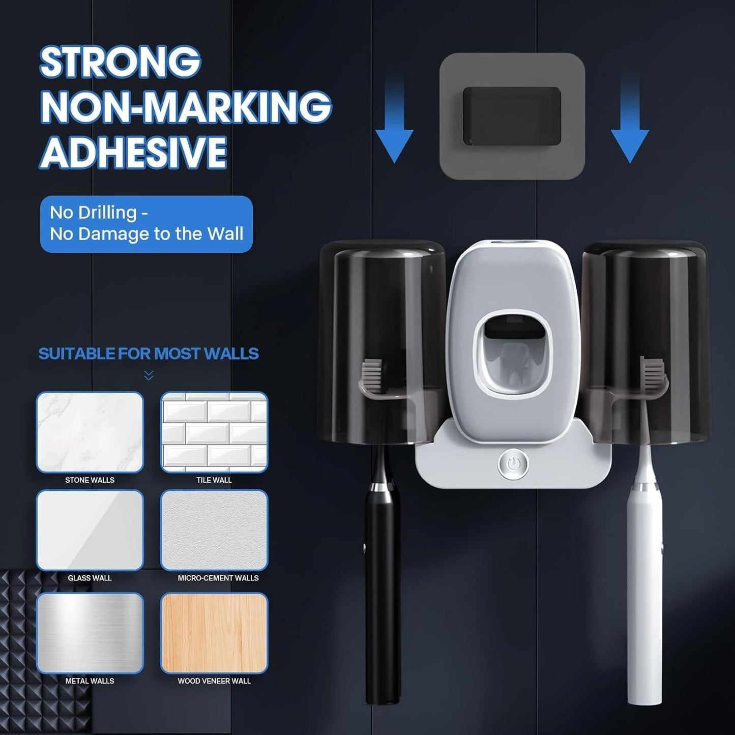 Wall Mounted Tooth Brush Holders Set